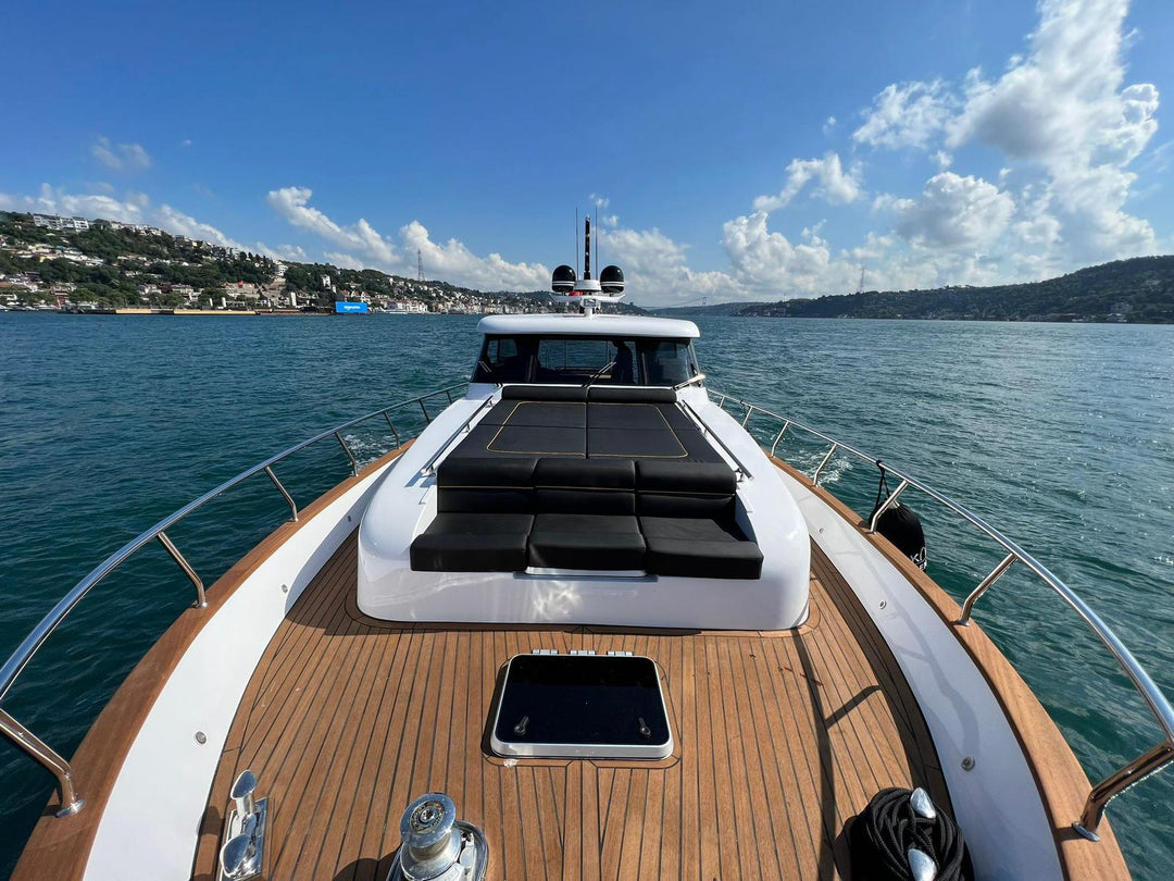 LUXURY KDR1 yacht embarking on a majestic journey along the Bosphorus, showcasing Istanbul’s luxury charter experiences