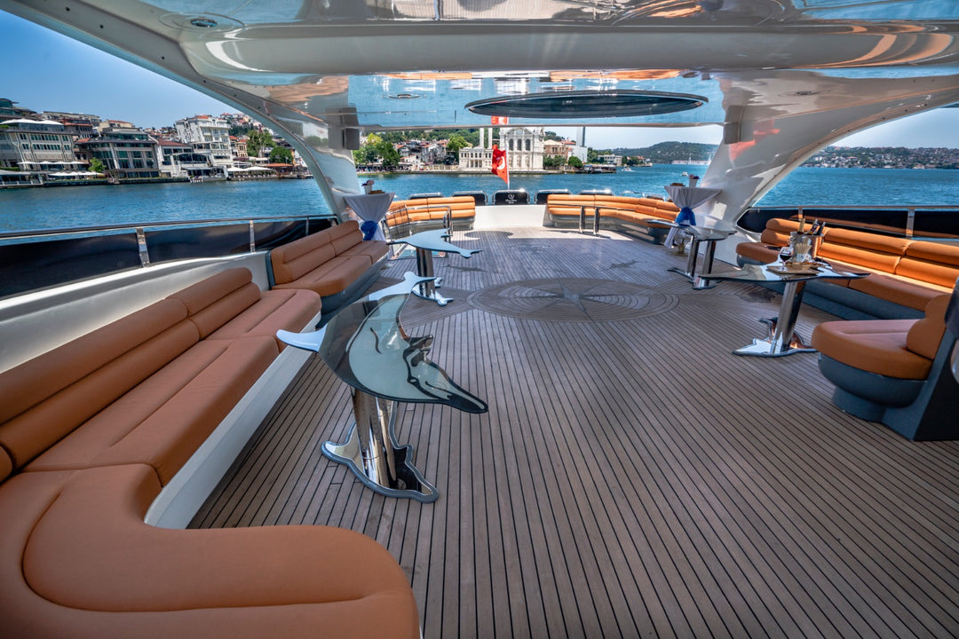 Luxury yacht ready for an unforgettable sea adventure in Istanbul's captivating waters.