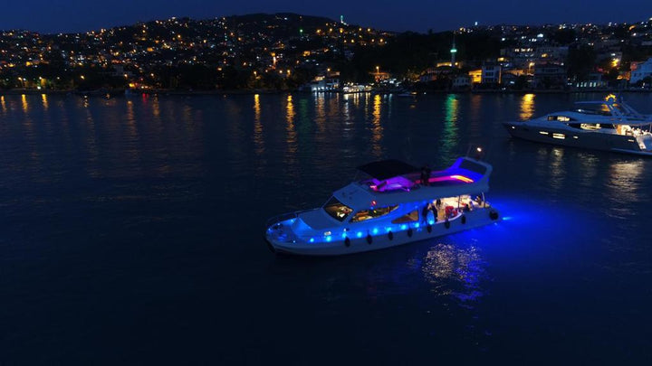 Live music entertainment on yacht, Istanbul night cruise.