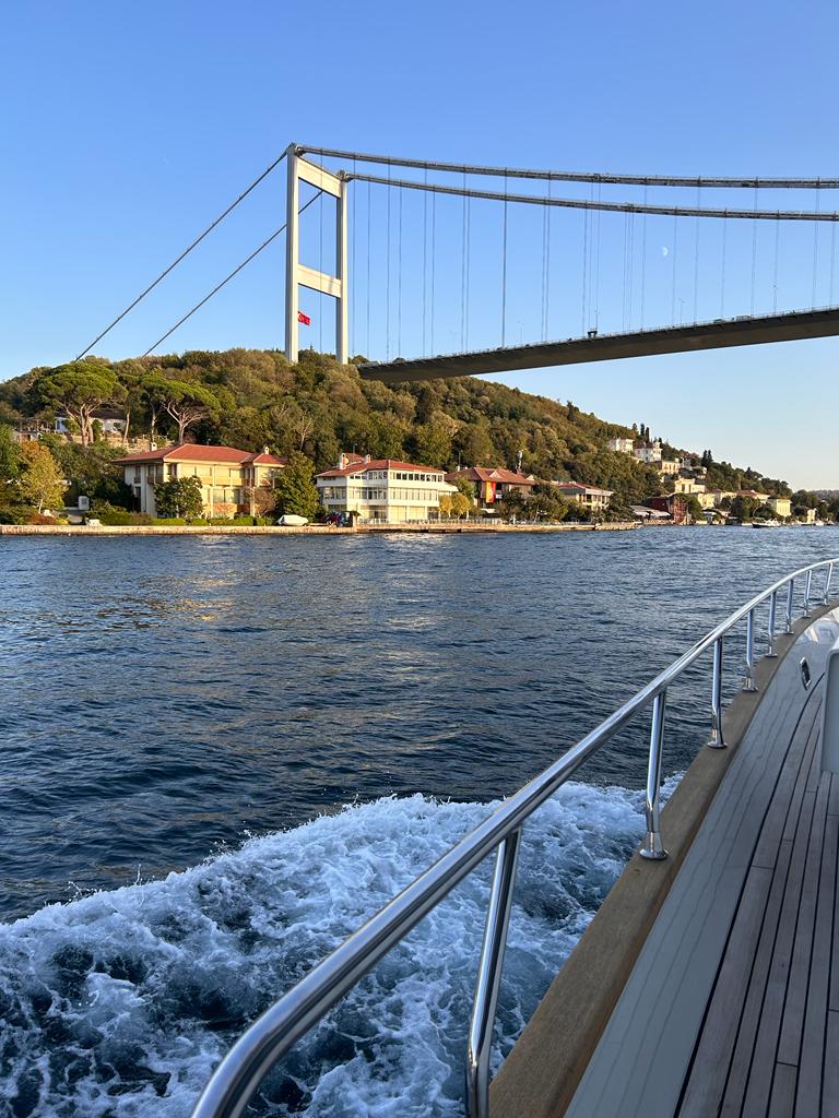Corporate team building event on large yacht in Istanbul.