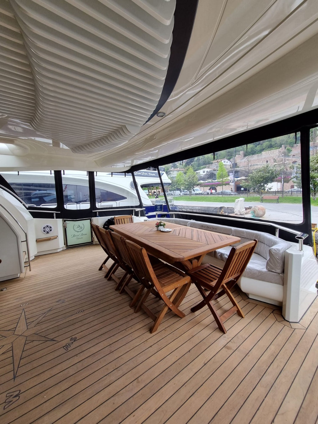 Guests basking in the sun on the yacht's spacious decks, immersed in luxury and Istanbul’s scenic beauty.