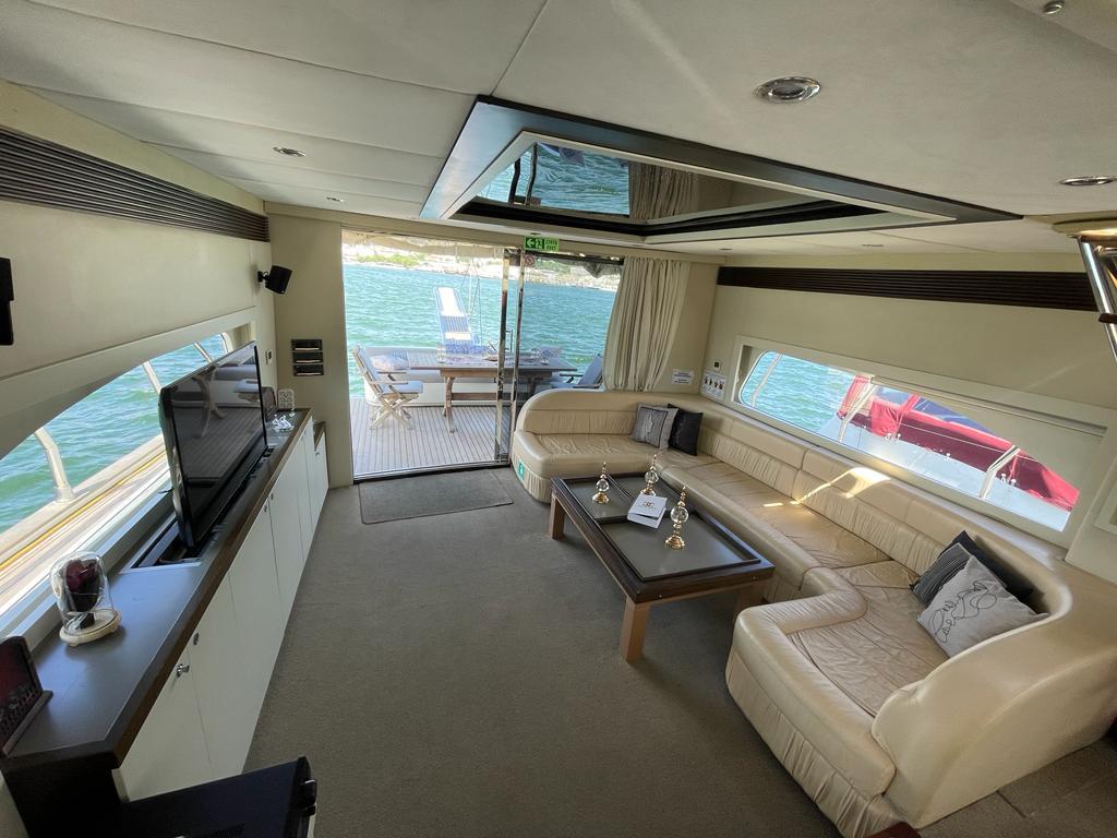 55-inch flat-screen TV on a luxury yacht