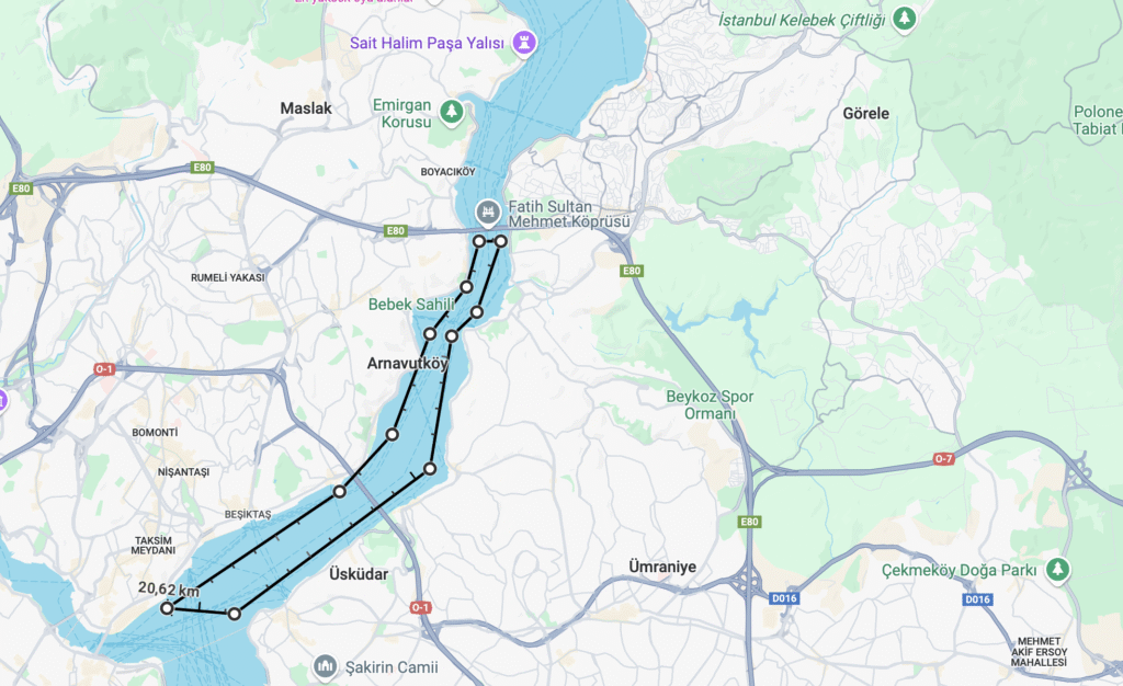 bosphorus yacht route