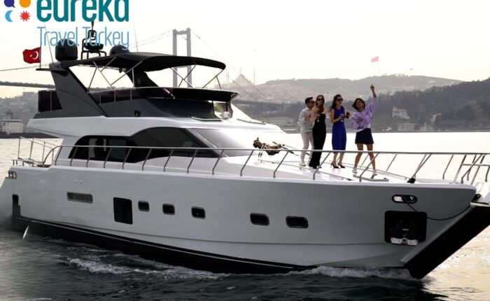 Lux DEN5 luxury yacht charter cruising on the Bosphorus in Istanbul