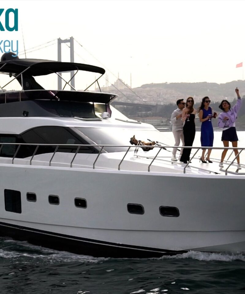 Lux DEN5 luxury yacht charter cruising on the Bosphorus in Istanbul