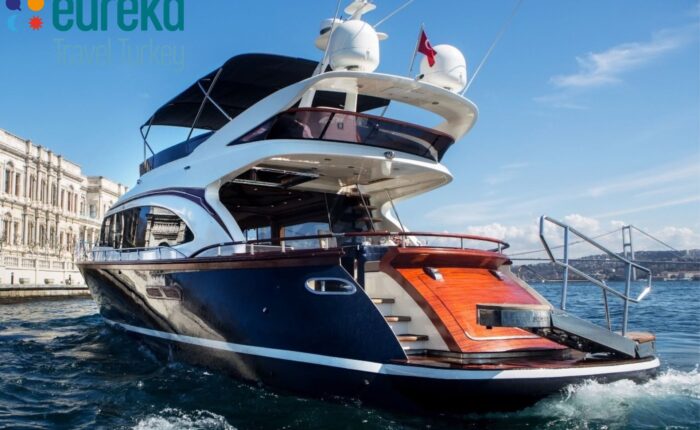 Lux DEN7 luxury yacht charter cruising on the Bosphorus in Istanbul