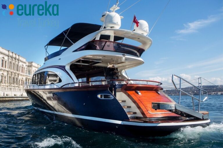 Lux DEN7 luxury yacht charter cruising on the Bosphorus in Istanbul