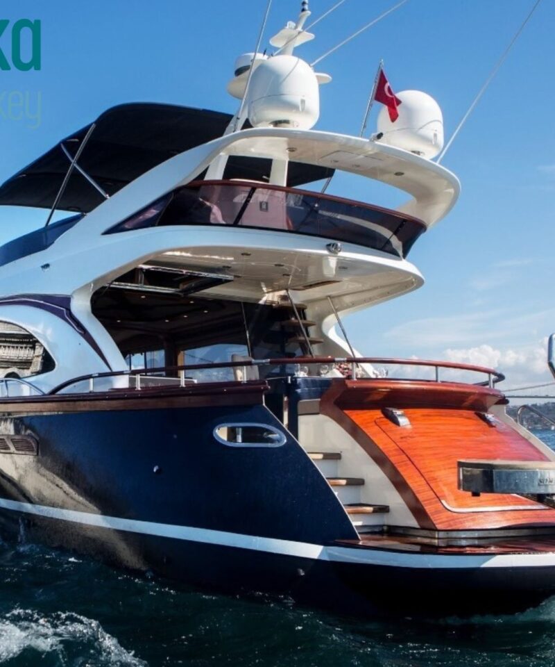 Lux DEN7 luxury yacht charter cruising on the Bosphorus in Istanbul