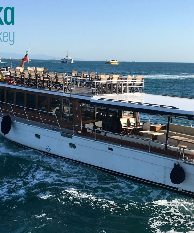 Lux KCMZ private motor yacht charter sailing along the Bosphorus Istanbul