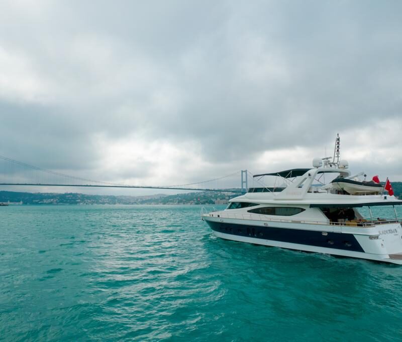 Lux KDR9 super yacht charter cruising on the Bosphorus in Istanbul for large private events
