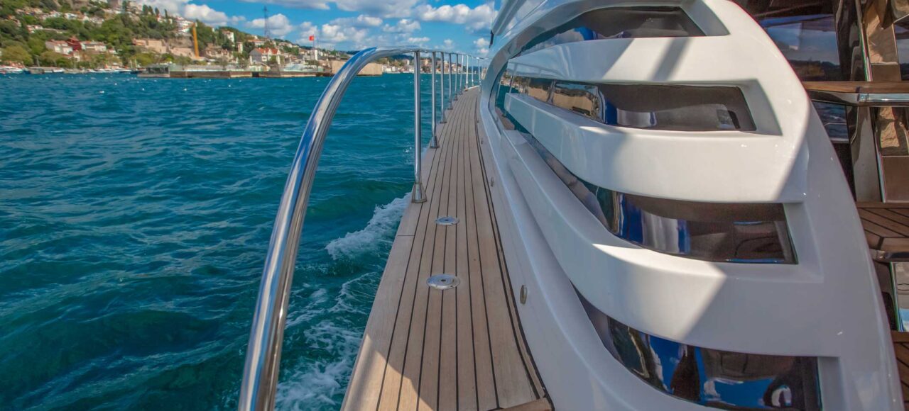 Luxury yacht deck during Bosphorus sunset cruise
