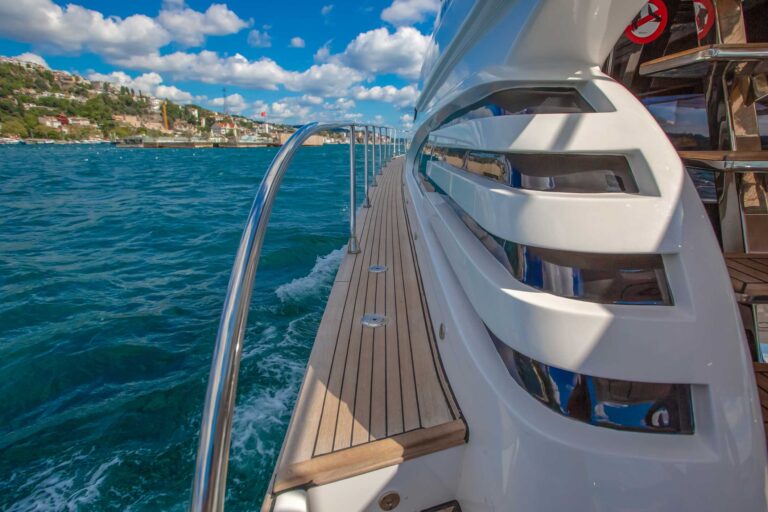 Luxury yacht deck during Bosphorus sunset cruise