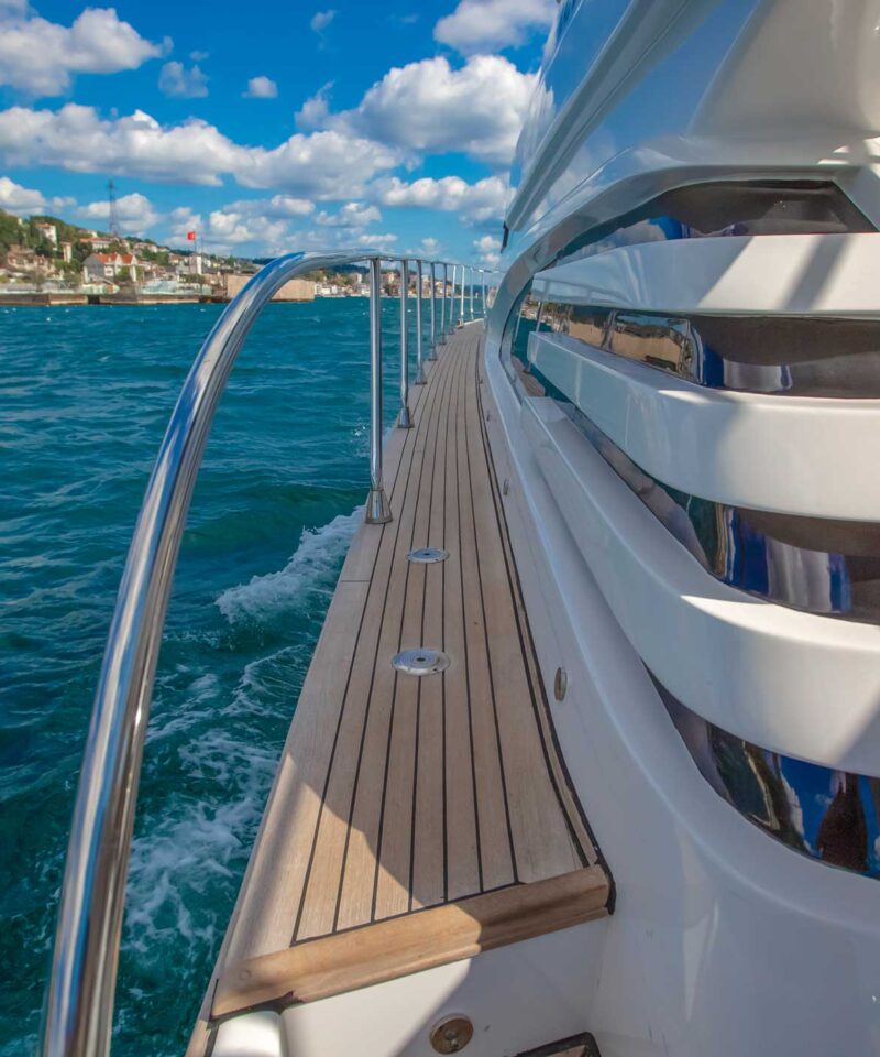 Luxury yacht deck during Bosphorus sunset cruise