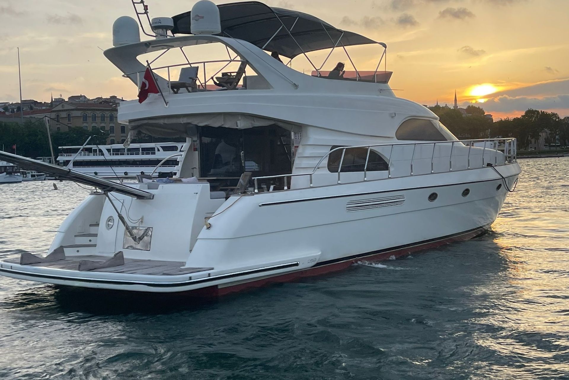 Affordable luxury yacht rental packages in Istanbul for sunset Bosphorus tours.