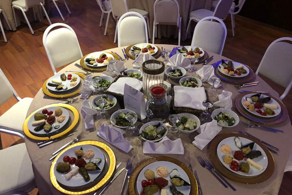 Wedding dinner reception on a luxury yacht in Istanbul